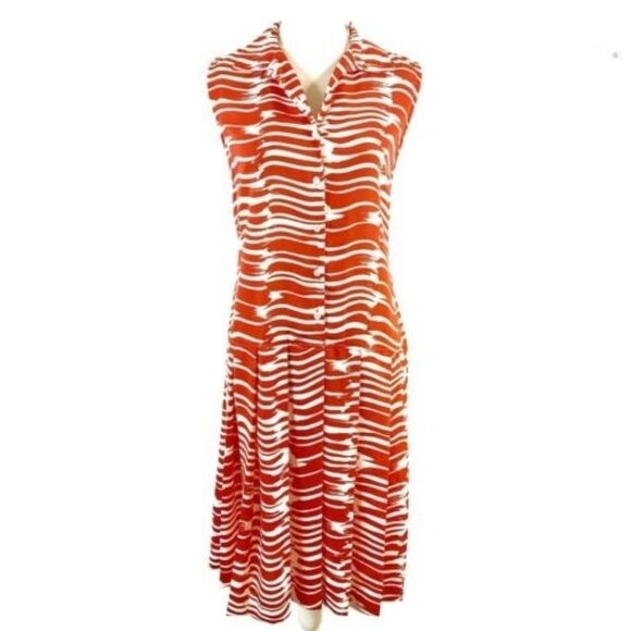 Cabi drop waist brushstroke midi dress size XS - Picture 1 of 12